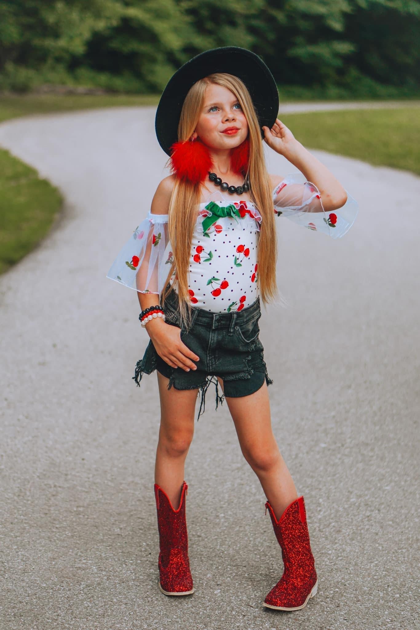Lil’ Western Cowboy Cowgirl Boots Ruby Red Glitter ❣️We recommend to size up!❣️