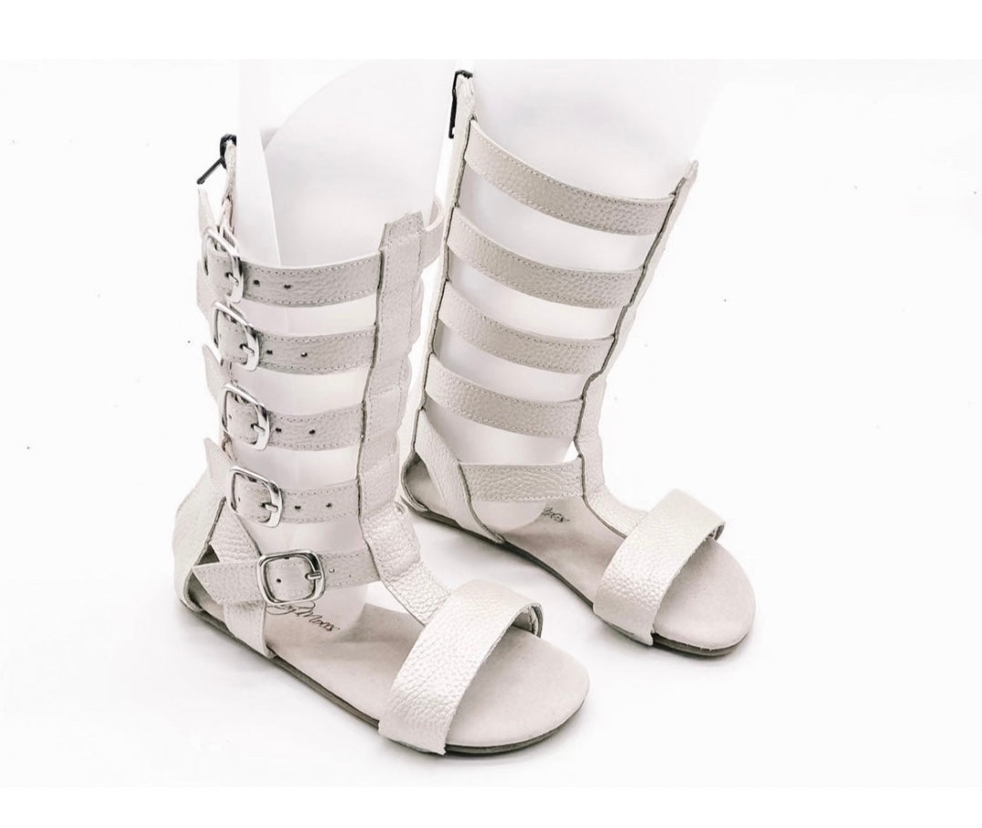 Gladiator Leather Sandal - Pearl White