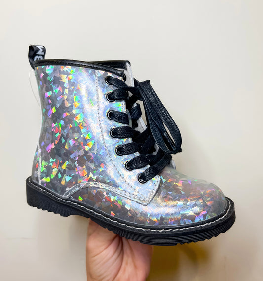 Combat Boot Holographic Silver
