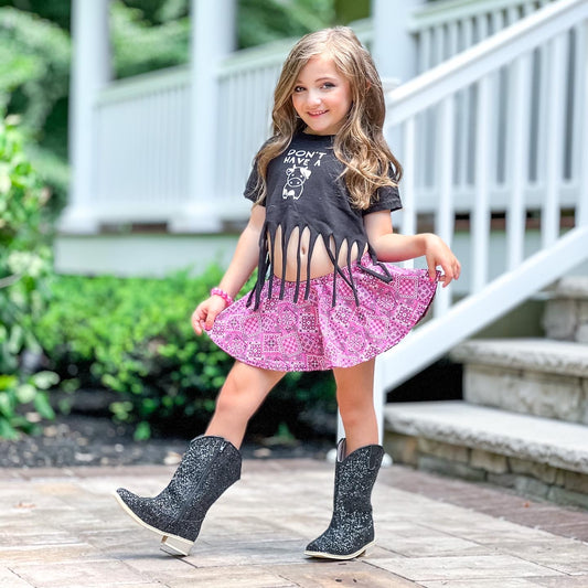 Lil’ Western Cowboy Cowgirl Boots Black Glitter ❣️We recommend to size up!